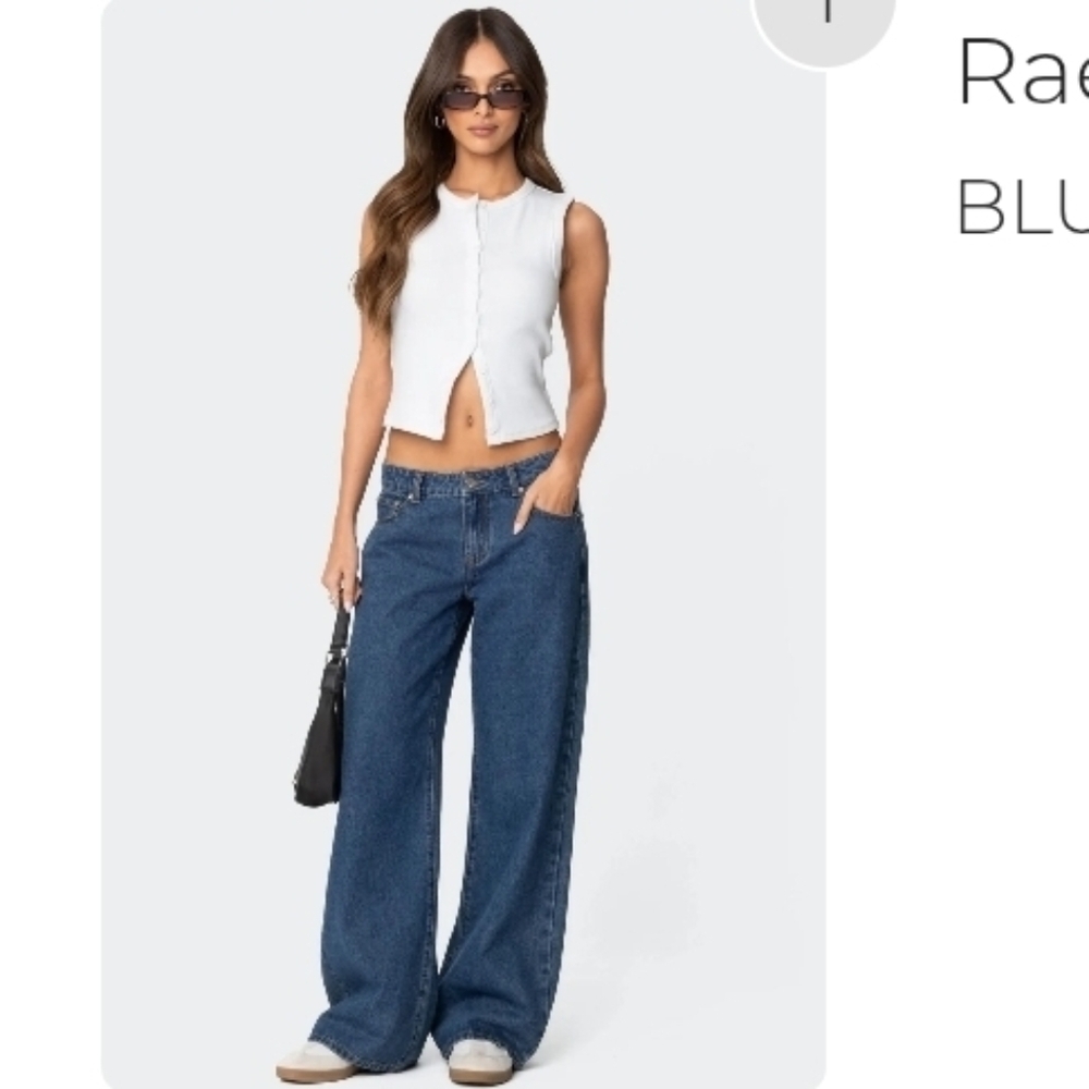 Edikted RAELYNN Low Rise Wide Leg Jean